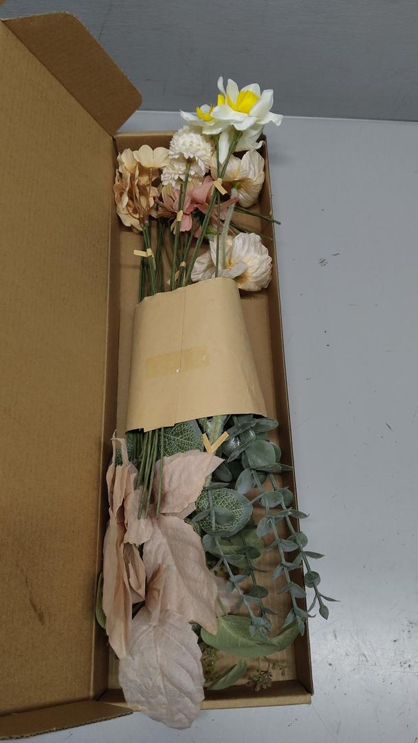 Artificial Flower Bouquets Decoration, Faux Floral Arrangement Table Centerpiece Home Farmhouse Indoor Decor