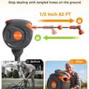 NEO-TEC Retractable Garden Hose Reel 82 ft 1/2 Inch, Ground-Mounted Freestanding Water Hose, No-Drill 360 Swivel, Any-Length Lock & 20% Slow Return for Large Yard Lawn Car Washing