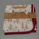 Touched by Nature Baby Girl Organic Cotton Swaddle Blanket and Headband or Cap, Winter Woodland, One Size