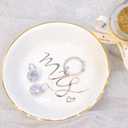 Mrs Jewelry Dish Ceramic Ring Trinket Tray Wedding & Engagement Gift for Mrs Storage