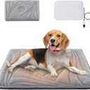 Dog Heating Pad with Washable Cover, Soft Plush Pet Heating Pad with 9 Adjustable Temperature, Timer, Chew-Resistant Cord, Waterproof Electric Heated Pet Bed Mat for Dogs and Cats Indoor