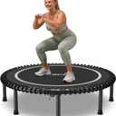 BCAN 450LBS/550LBS Foldable Mini Trampoline, 40"/48" Adult Fitness Trampoline with Durable Bungees, Stable & Quiet Exercise Rebounder,Great Mini Trampoline for Indoor/Garden Workout
