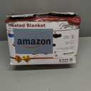 Homemate Heated Blanket Electric Throw - 50"x60" Heating Blanket Throw 1/2/4/6/8 Hours Auto-Off 10 Heat Level Over-Heat Protection Flannel Sherpa ETL Certification (01 - Light Grey)