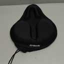 DAWAY Comfortable Bike Seat Cover - Silicone Gel & Memory Foam Padded Bike Seat Cushion for Men Women - Soft Bicycle Saddle Cover for Peloton, Stationary Exercise, Mountain Road Bikes - Large (L - 11.81 x 10.63 inches (L*W), Black, C6)