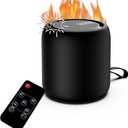 Fireplace Crackler Sound Box for Electric Fireplace with Remote Control, 2 in 1 Realistic Rechargeable Fire Crackling Sound Machine for Gas Fireplace, Fire Crackler Sound System, Fire Noise (Black)