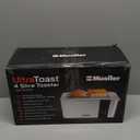 Mueller UltraToast Full Stainless Steel Toaster 4 Slice, Long Extra-Wide Slots for Bagels and Waffles, 6 Browning Levels, LED Display, Cancel/Defrost/Reheat Functions & Removable Tray, Kitchen Gadgets