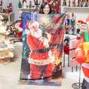 Evergreen Christmas Front Door Cover Jolly Santa Claus| Fits Standard Door Size 71" x 35" | Large Home Banner Sign for Winter Indoor Outdoor Wall House Party Decor
