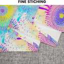 Floral Paisley Pattern Head Scarf Silk Feel Like Blue Vintage Flower Ethnic Folk Style Bandana Soft for Women Girls