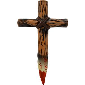 Nicky Bigs Novelties -Plastic Cross Stake - Fake Vampires Wooden Stake Prop - Zombie Hunter Halloween Costume Accessory