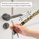 Lanyardio Stretchy Scrunchie Lanyard for ID Badges Keys, Cute Teacher Lanyard for Women with 2 Card Holders 19.6 Inch (Leopard Print)