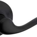 Kwikset Tustin Dummy Door Handle, Single Sided Lever for Closets, French Double Doors, and Pantry, Matte Black Non-Turning Right Handed Interior Push/Pull Lever, with Microban Protection (1 Count (Pack of 1))