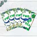 YanZonic Dinosaur 2nd Birthday Gift Bags, 16Pcs Two Rex Party Decorations, Dinosaur Birthday Decorations for 2 Year Old Boy, Green