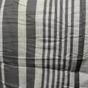 Amazon Basics Full/Queen Comforter Set with Sheets, 7-Piece Gray Calvin Stripe Bedding, Lightweight Microfiber Bed-in-a-Bag, Striped