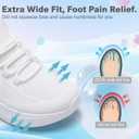 ZOVE Wide Toe Box Shoes Women Extra Wide Width Tennis Sneakers Ultra Light Running Shoes for Women Non-Slip Diabetic Walking Gym Workout Trainer (White)