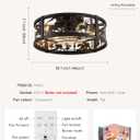 Farmhouse Rustic Caged Ceiling Fan with Light Flush Mount, Black Chandelier Low Profile Ceiling Fans with Lights and Remote, Bear and Deer Design Fandelier for Bedroom, Living Room, Kids Room, Cabin