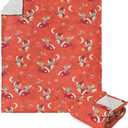 Disney Lilo and Stitch, Stitch Broom Ride, Silk Touch Sherpa Throw Blanket, 50 x 60 Inches