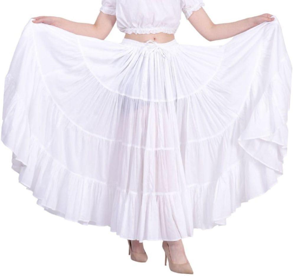 Wevez® Women's Plus Size Gypsy 25 Yard Long Flowy Solid Color Renaissance fair Skirt (0X-3X, White) Wevez® Women's Plus Size Gypsy 25 Yard Long Flowy Solid Color Renaissance fair Skirt (0X-3X, White)