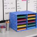 Bankers Box Classroom Collection 10-Compartment Mail Sorters, 19.5" x 12.375", Blue (3384201)