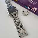 3 x DSAAplus Gold Metal Bands Compatible With Apple Watch Band 38mm 40mm 41mm 42mm 44mm 45mm 46mm 49mm Stylish Chain Bracelet for iWatch Series 11 10 9 8 7 6 5 4 SE/Ultra 3 2 1 (D5 silver mesh)