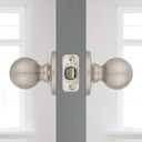 Kwikset Polo Interior Passage Door Knob, Handle For Closet and Hallway Doors, Non-Locking Doorknob in Satin Nickel, with Microban Protection