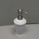 iDesign Franklin PA-Free Plastic Refillable Soap and Lotion Dispenser, 3.5" x 3.5" x 8", White/Brushed