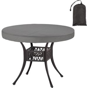 Round Table Top Covers,Waterproof Anti-UV Patio Table Covers for Outdoor Furniture,Fits Round Patio Table Top Up to 34" - 36" Diameter,Fitted Tablecloth Round