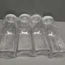Set of 4 Plastic Carafe with Lid, 1 Liter Mimosa Bar Supplies, Large Square Base Juice Containers, Water Bottle, Milk Container, Clear Beverage Containers for Fridge - HAND WASH ONLY