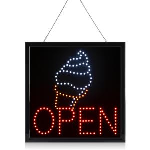 Large Open Ice Cream Cone Yogurt Signs Led Neon Business Motion Light Sign. Animated On/Off, Power On/Off, with Chain 19191 Blt308