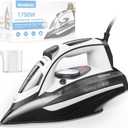 Steam Iron for Clothes Rapid Heating, 1700W Iron with Non-Stick Ceramic Soleplate, 3-Way Auto-Off, Burst of Steam, Self-Cleaning, 14.07oz Water Tank Ironing Clothes for Home, Grey