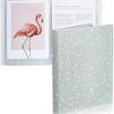 MotiMind Bling Art Portfolios Binder 9"x12" with 40 Pockets, Glitter Artwork Portfolio Folder Display 80 Pages, Sparkly Art Binder with Rhinestone for Women Office Letter Size Paper Organizer(White)