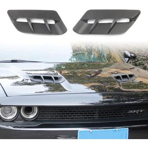 Korlot Engine Hood Air Outlet Vent Moulding Cover Trim For Dodge Challenger 2015-2023(Matte Black)