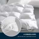 Serta Goose Feather Down Fiber Cotton Comforter King Size - 100% Cotton Duvet Insert - Hotel Luxury Hypoallergenic Bedding Comforter Light Warmth 106 x 90 Inch White
