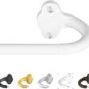 Wrap Around Curtain Rods,White Curtain Rods 48 to 84 Inch,5/8 Inch Adjustable Blackout Curtain Rod Set with Bracket,Room Darkening Single Window Rod,Metal Hidden Curved Drapery Rods 48-84",White (48-90" ( 1pack ))