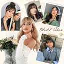 SOFEIYAN Clip in Bangs 100% Real Human Hair Extensions Clip On Wispy Bangs Air Bangs Fringe With Temples Hairpieces Brown Natural Hair Clip in Hair Extension Curved French Bangs for Women Daily Wear