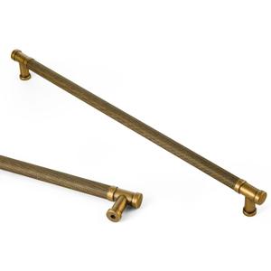 Goo-Ki 6 Pack Knurled Cabinet Pulls Antique Brass Drawer Pull, 12.6 Inch c-c Knurled Vintage Brass Dresser Pulls Bar Cabinet Handles Kitchen Appliance Hardware