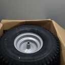 AR-PRO 20x8.00-8 Rear Tire and Wheel Assemblies for Riding Lawn Mowers - 3/4" Borehole, 3.5" Offset Hub and 3/16" Keyway, 4 Ply Tubeless, 965lbs Capacity (Set of 2) (Silver)