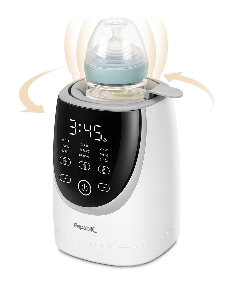 Papablic NutriWarm Swirlable Bottle Warmer  Advanced Nutrient-Preserving Warming Technology, Fast and Even Warming for Breastmilk & Formula, Precise Temperature Control, Easy to Use