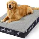 Waterproof Orthopedic Dog Bed for Extra Large Dogs 41x27x4 Inch - Egg Crate Foam Pet Crate Bed with Removable Washable Cover, Plush Top Anti-Slip Bed Mat, Navy
