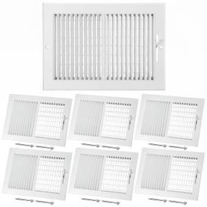 Blulu 6-Pack Fits 12" x 8" Air Vent Duct Opening Covers, 2-Way Steel Air Vent Adjustable for Sidewall Wall Ceiling with Screws, Outer Dimensions: 13.75"w x 9.75"h