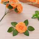 BLEUM CADE 36Pcs Artificial Flowers Fake Roses with Stems, Orange Boxed Foam Roses for DIY Bouquets Centerpieces Wedding Party Arrangement Bridal Shower Decor