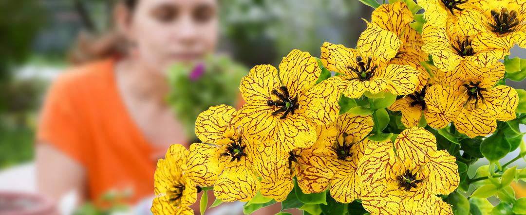 SwanMoon Artificial Flowers for Outdoor S - UV Resistant Flowers Decor, 12 Bundles