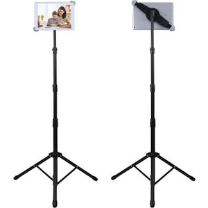 Ipad Tripod Stand, Height Adjustable iPad Stand Floor, Tablet Holder Stand with 360 Degree Rotating Tablet Mount for ipad Pro12.9, iPad Air and Other Device Within 9.5-14.5 Inch