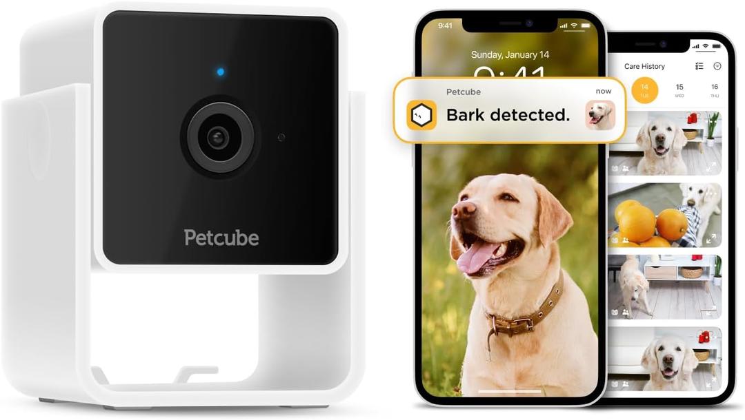 Petcube Cam and Care Coverage Subscription | Indoor Wi-Fi Pet and Security Camera with Phone App, Cats and Dogs Monitor with 2-Way Audio and Video, Night Vision