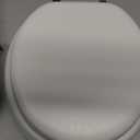 Mayfair Padded Toilet Seat with Chrome Hinges, Soft Vinyl over Wood Core Seat, Made in USA, Round, White