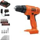 BLACK+DECKER 20V MAX POWERCONNECT Power Drill Cordless Drill Driver Electric Screwdriver with 30 Piece Bit Set and Drivers Kit, Battery and Charger Included (LD120VA) (No Charger, Battery Does Not Hold Charge)