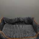 Dog Car Seat for Large/Medium Dogs - Memory Foam Dog Booster Seat for Under 55Lbs or 2 Small Dogs-Detachable and Washable Travel Bed with Thick Cushion and Storage Pockets-Grey