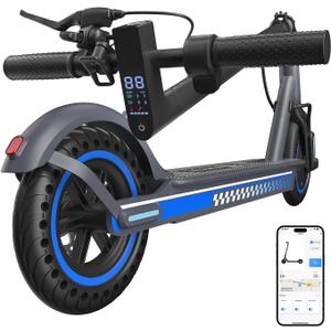 Electric Scooter Adult 350W Motor, Top 19 mph, 8.5'' Solid Tire Max 18/22 Miles Ranges, Foldable E Scooters for Adults Commuting, with Cruise Control, APP Control Double Braking, Suspension