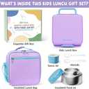 Fimibuke Kids Bento Lunch Box with Thermo, Leakproof Toddler Bento Box with 8.5OZ Insulated Food Jar, Lunch Bag & Utensils BPA Free Dishwasher Safe 3 or 4 Compartment Container for School Girls Boys