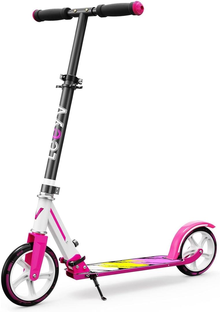 Scooter for Kids 612 & Adults, Max Load 240 LBS, Adjustable Height,Lightweight 2-Wheel, Foldable Kids Scooter with Big Wheels