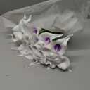 LED Lighted Artificial Flowers Calla Lily Bouquet Lamp 20 stems Real Touch Calla Faux Flower Lights for Valentine's Day Gift and Easter Home Kitchen Wedding Dining Table Decor(Whitepurple, No Vase)